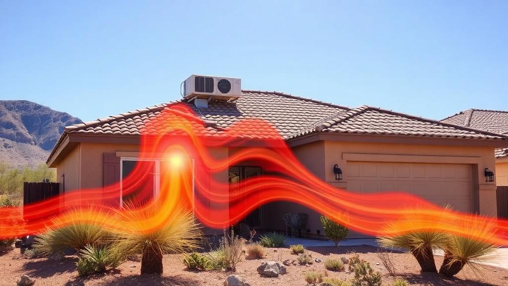 Arizona home exterior during summer heat with AC unit visible