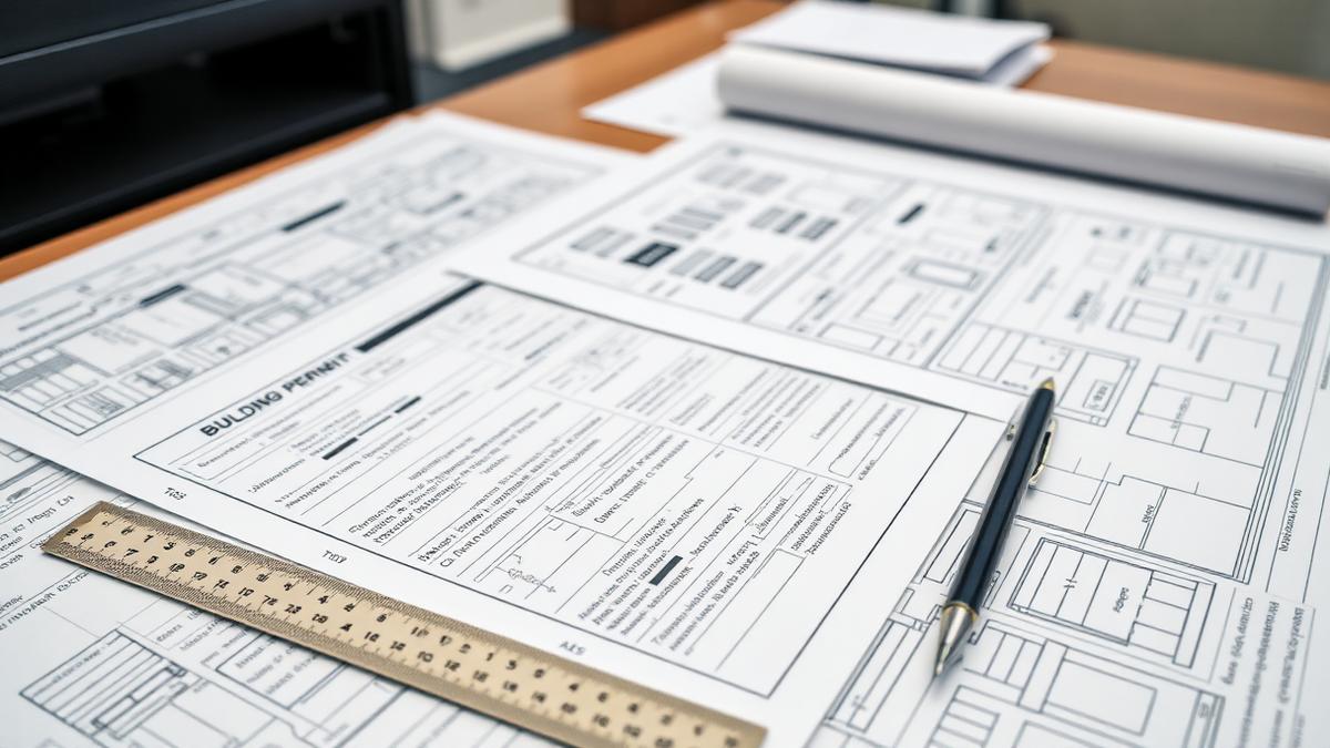 Building permit documentation and blueprints for a Mesa AZ home project