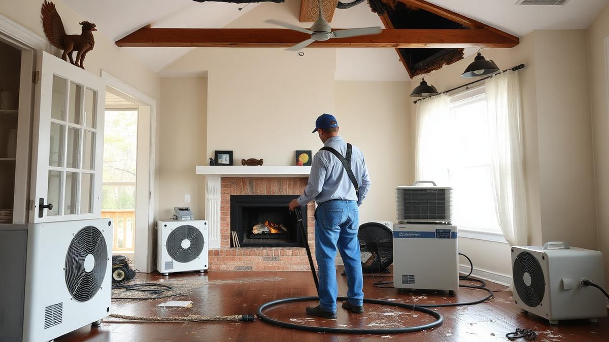 Water damage restoration in progress at a Mesa AZ home