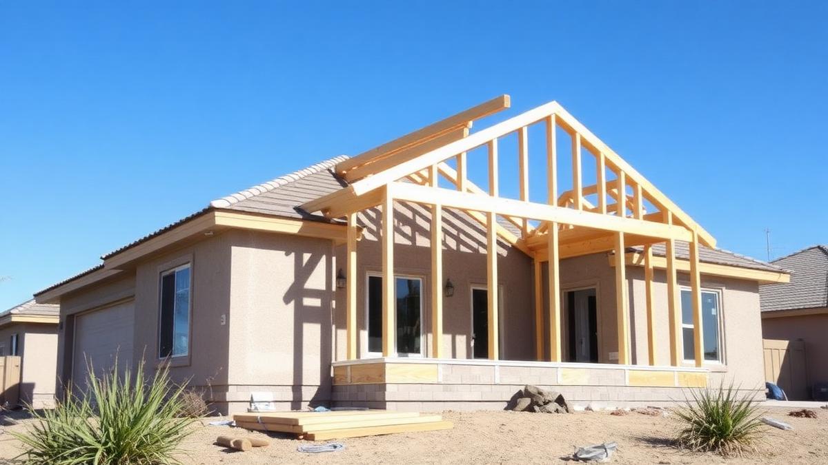 Home addition construction in progress at a Mesa Arizona property