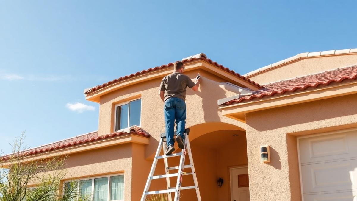 Professional exterior painting on a Mesa Arizona stucco home