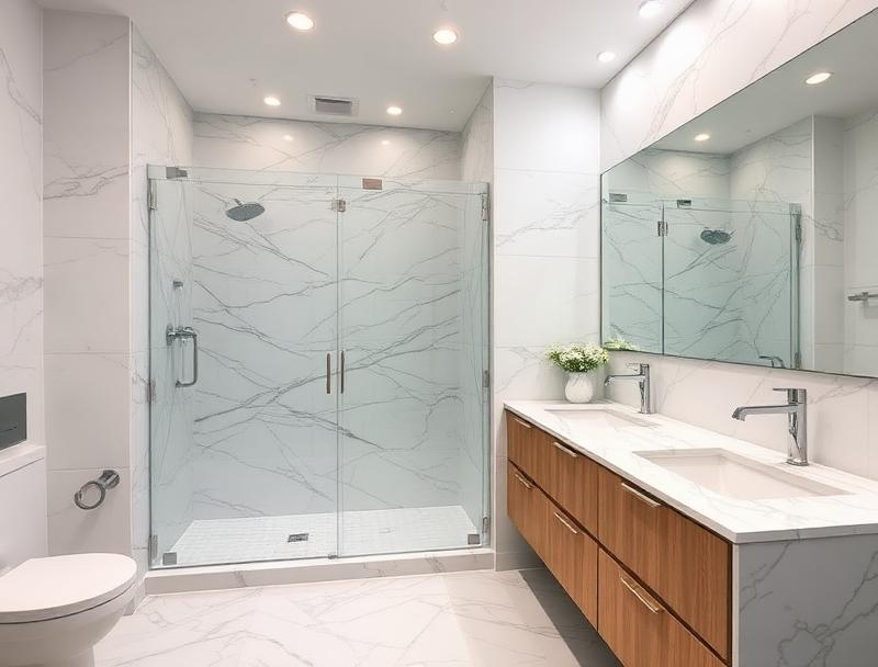 Luxury master bathroom renovation with walk-in shower by ProWorx in Chandler, Arizona
