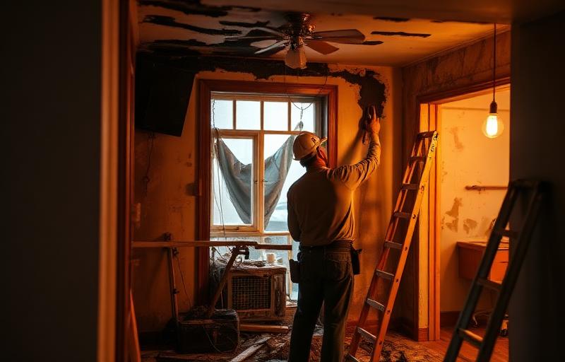 Fire and water damage restoration crew working on a damaged property in Mesa, Arizona